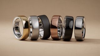 Oura Ring 4s in a row all next to each other