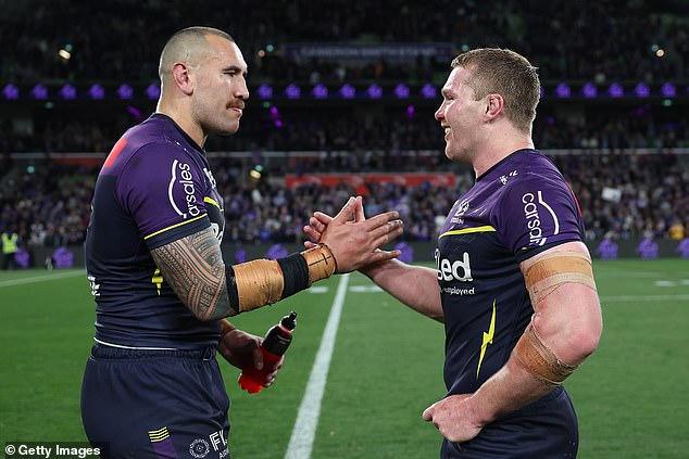 Josh King (right) will have to fill the big shoes of Nelson Asofa-Solomona in the decider