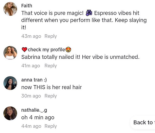 Fans were quick to defend her after her roasting on TikTok, in which she insisted she sings live 