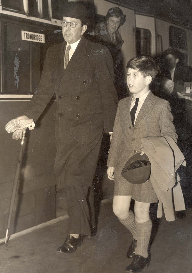 Colville accompanies 11-year-old Prince Charles as he returns to school after Christmas in 1959