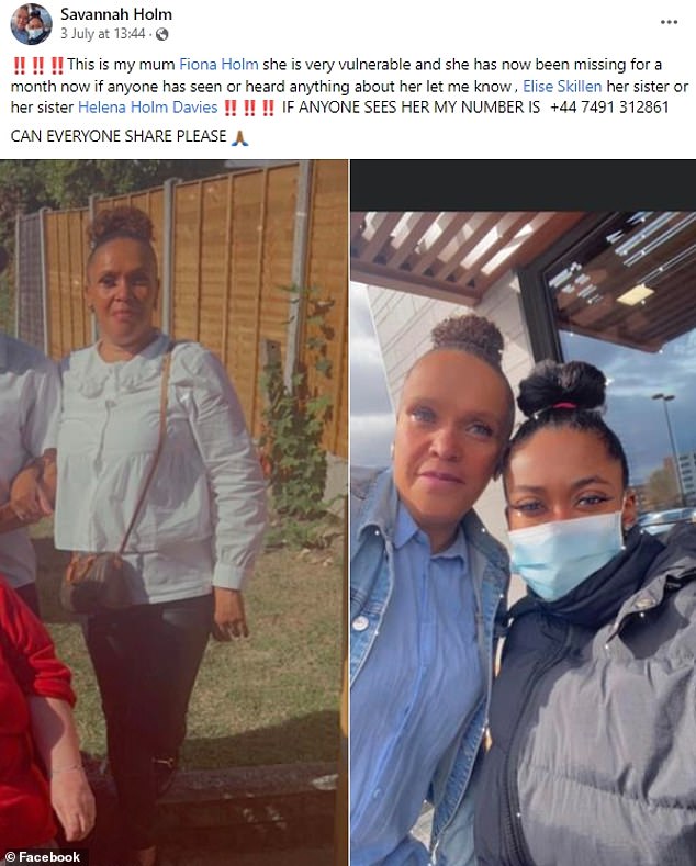 Ms Holm's daughter Savannah posted a photo of her mother on Facebook on July 3, 2023, calling on anyone who saw or heard anything to let her know