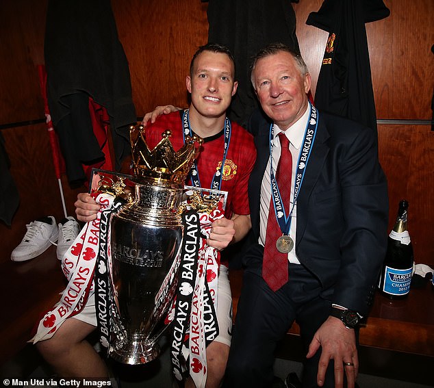 Jones won the Premier League title during Sir Alex Ferguson's final season at Old Trafford