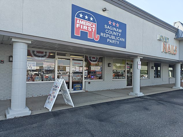 The Trump Shoppe is located in a strip mall next to a nail salon