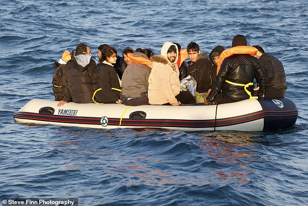 One of them also proudly declared himself a 'refugee' and the group cheered and shouted with joy as they approached Britain