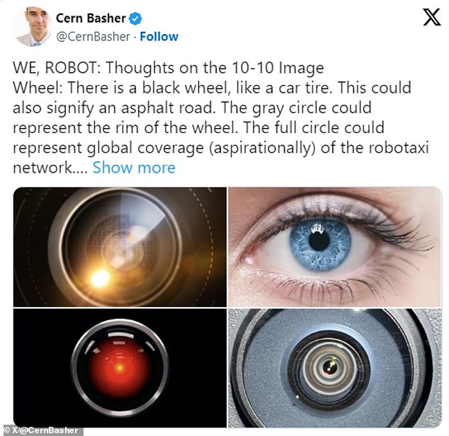 Tesla's promo image shows a close-up of a digital camera lens that resembles an eye and has been compared to one of the most famous AIs in cinematic history: the evil HAL from Stanley Kubrick's '2001: A Space Odyssey'