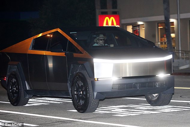 The exact name is yet to be confirmed, but Musk has referred to it as 'Cybercab', suggesting it could be similar in appearance to Tesla's Cybertruck (pictured)