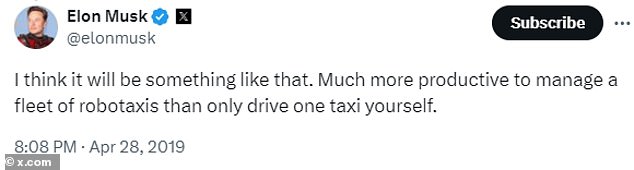 Theoretically, people could buy multiple Tesla Robotaxis and send them all out to perform different rides at the same time