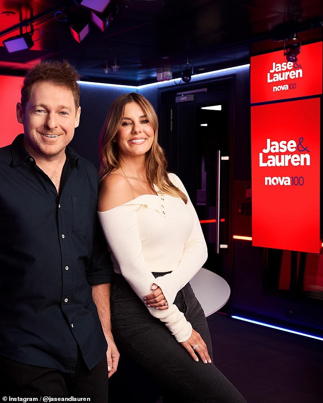 Kyle also had to deal with dumped KIIS FM star Jason 'Jase' Hawkins and co-host Lauren Phillips (pictured), who were fired last year to make way for Kyle Sandilands and Jackie 'O' Henderson's big expansion to Melbourne from Sydney