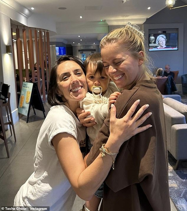 Meanwhile, the star beamed in another sweet photo as she was snapped with Alja¿'s wife Janette Manrara and their daughter Lyra