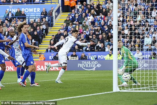 Evanilson's (centre) second-half header for Bournemouth was ruled out for offside