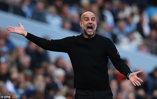 Pep Guardiola's frustration boiled over late on and the Spaniard was shown a yellow card