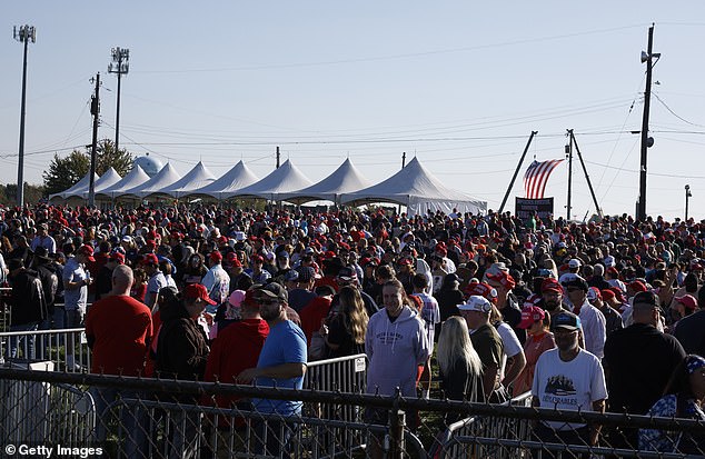 Thousands of Trump supporters poured through the gates early Saturday morning, crowding close to the fence where they expected to see the president by evening.