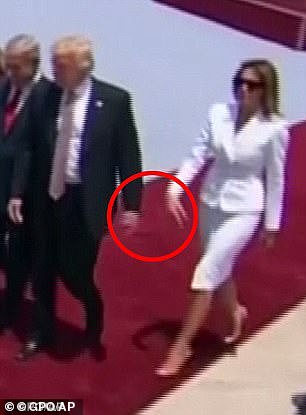 The former First Lady didn't flinch and continued her stride