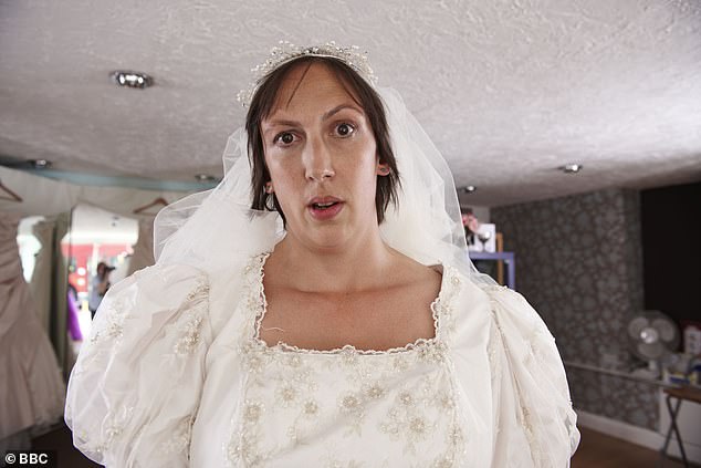 Miranda depicted in a wedding dress in one of the episodes of her popular comedy