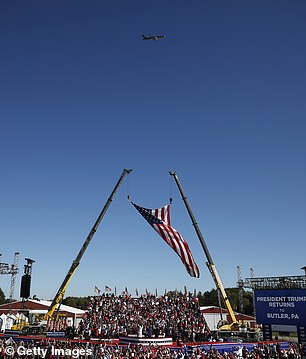 Trump's plane flies over a rally in Butler, Pennsylvania