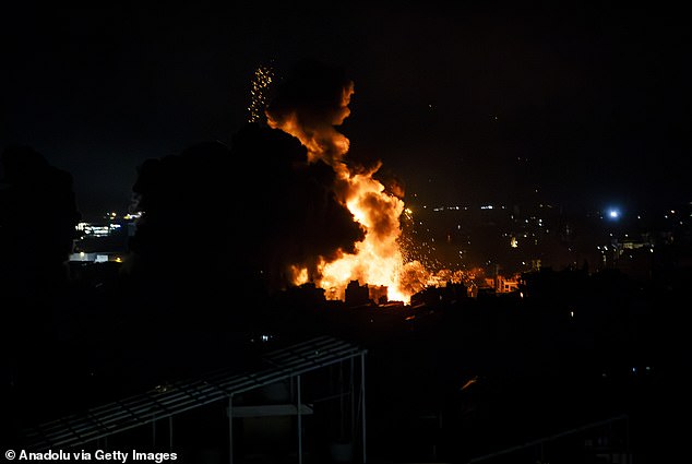 A huge explosion erupted in the southern suburbs of Beirut, just north of the airport, during an Israeli attack on Hezbollah's heir apparent.