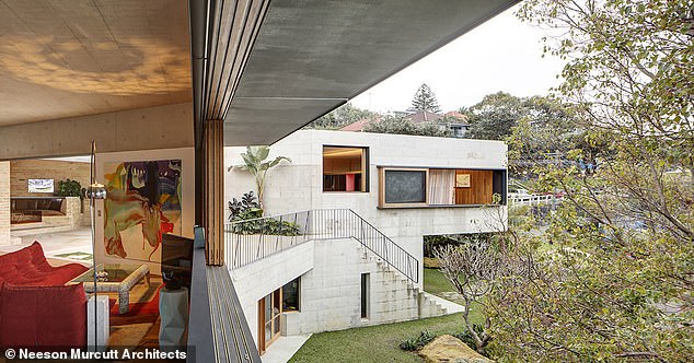 The six-bedroom mansion (pictured) was one of architect Nick Murcutt's last projects before his death in 2011 after a nine-month battle with lung cancer