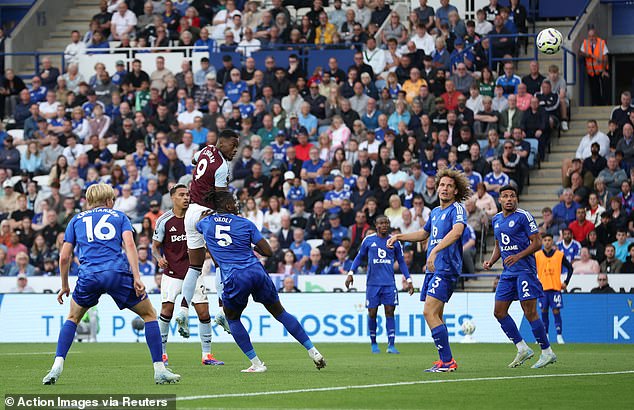 As Lucas Digne's cross came in, he gave Leicester marker Caleb Okoli a little push, Alan Shearer style