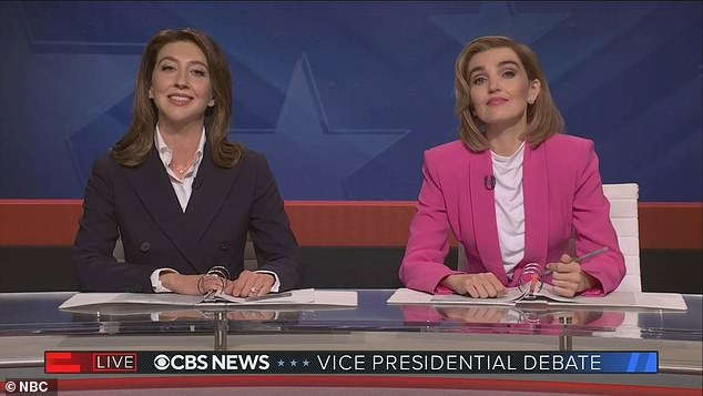 SNL's Heidi Gardner and Chloe Fineman played CBS News debate moderators Norah O'Donnell and Margaret Brennan, respectively