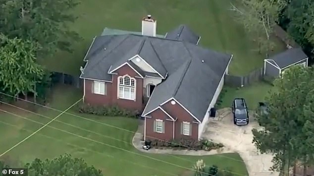 Authorities discovered the officer had been deployed live within walking distance of where the shooting occurred in the 8000 block of Orkney Way near St. Andrews Golf Club. In the photo: the house where the incident took place