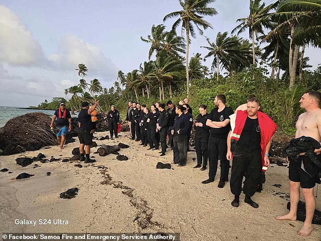 Online, the crew's family thanked local rescuers for bringing all 75 crew members back to Samoa