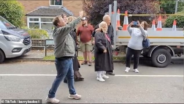 The house they film these scenes in is in Dinas Powys, South Wales – with James thanking local residents for their support