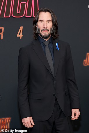 The event's menu features Hollywood stars Keanu Reeves (pictured) and Patrick Dempsey