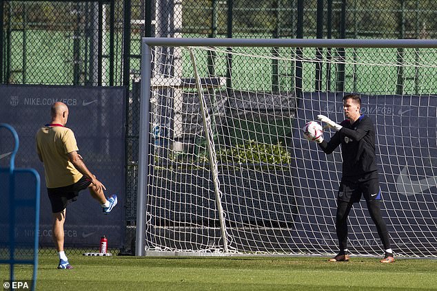 The goalkeeper was training on Saturday at the Ciutat Esportiva Joan Gamper