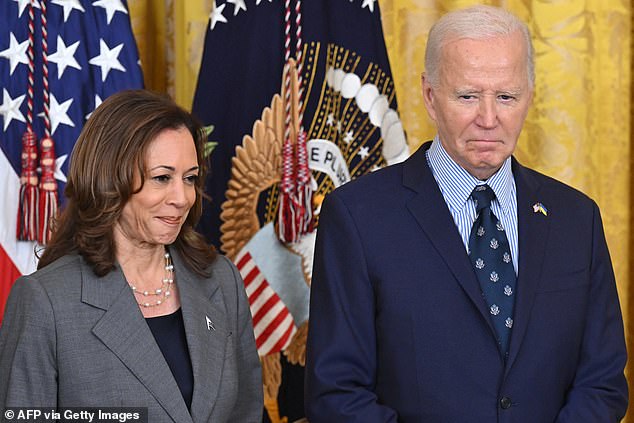 US President Joe Biden and US Vice President Kamala Harris attend an event on gun violence