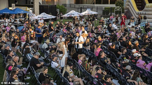 Fans gathered at the Penrith Panthers Rugby Leagues Club to watch the grand final. Photo: NewsWire / Monique Harmer