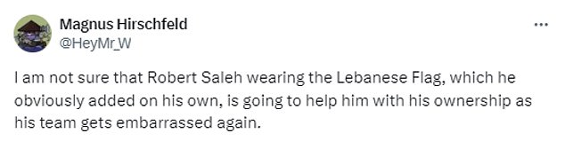 Saleh's choice of clothing divided NFL fans on social media and left many outraged