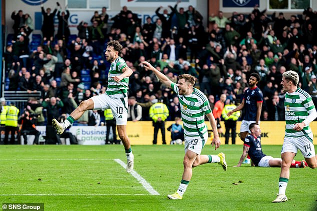 Relief for Celtic after Kuhn made it 2-1 to the champions with two minutes to go