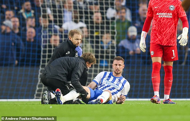 Brighton lost defender Adam Webster to injury in the opening ten minutes of the match