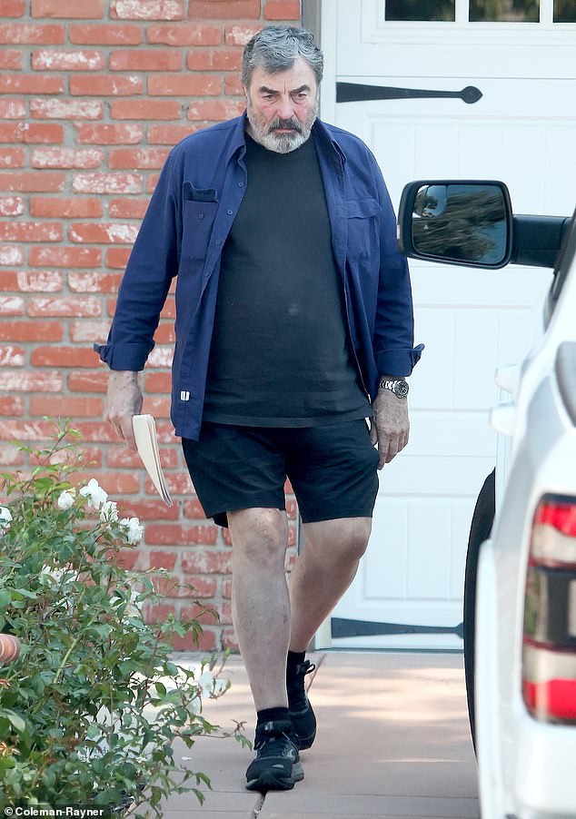 The actor looked heavier than usual on Tuesday as he left a friend's house in Thousand Oaks