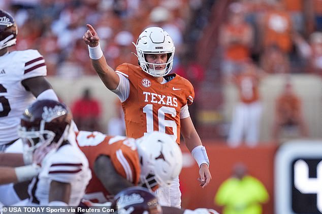 Texas didn't even play, but still moved up to No. 1 in the college football rankings