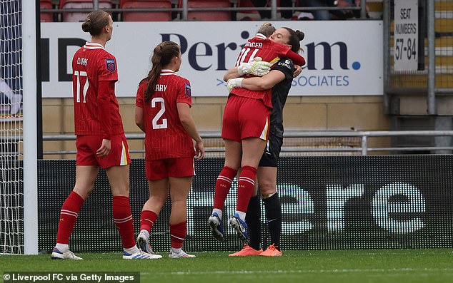 Marie-Thérèse Hobinger scored a brace for Liverpool, including a late penalty