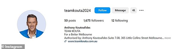 Properly: Koutoufides' Team Kouta Instagram page has proper authorization