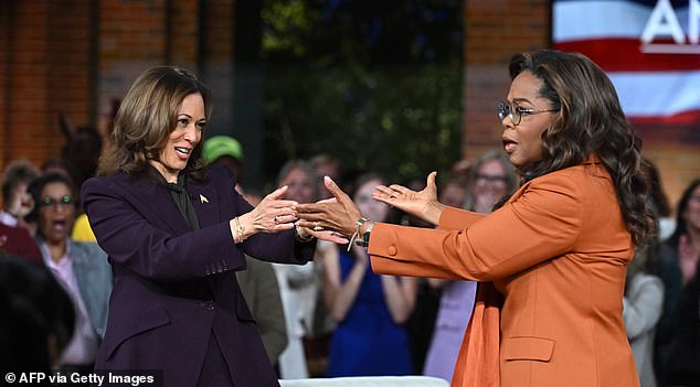 Harris won over a slew of celebrities at the DNC, including chat show host Oprah Winfrey, who hosted a 