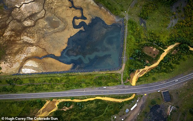 An aerial view of Crystal Lake, which was drained by the US Forest Service in April