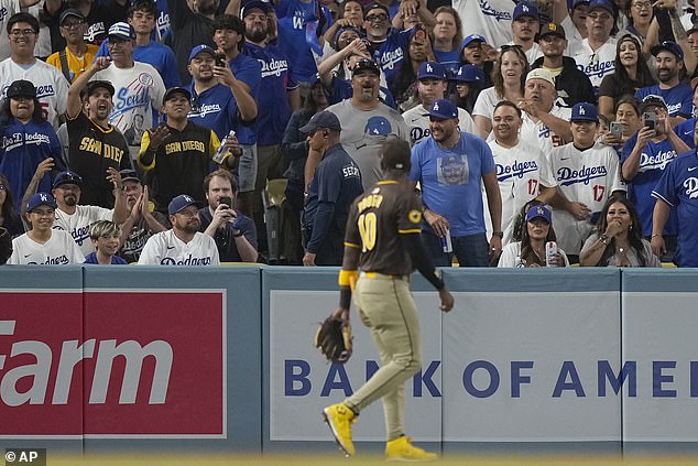 The San Diego Padres star was seen swearing at fans during the game against the Dodgers