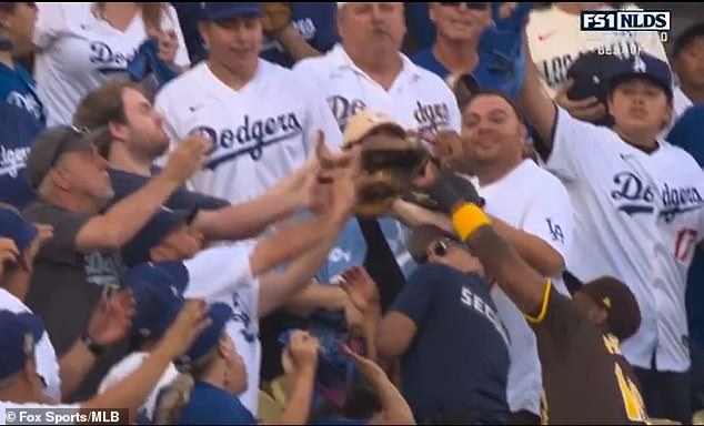 Earlier in the game, Profar had dived into the Los Angeles crowd to make a spectacular catch