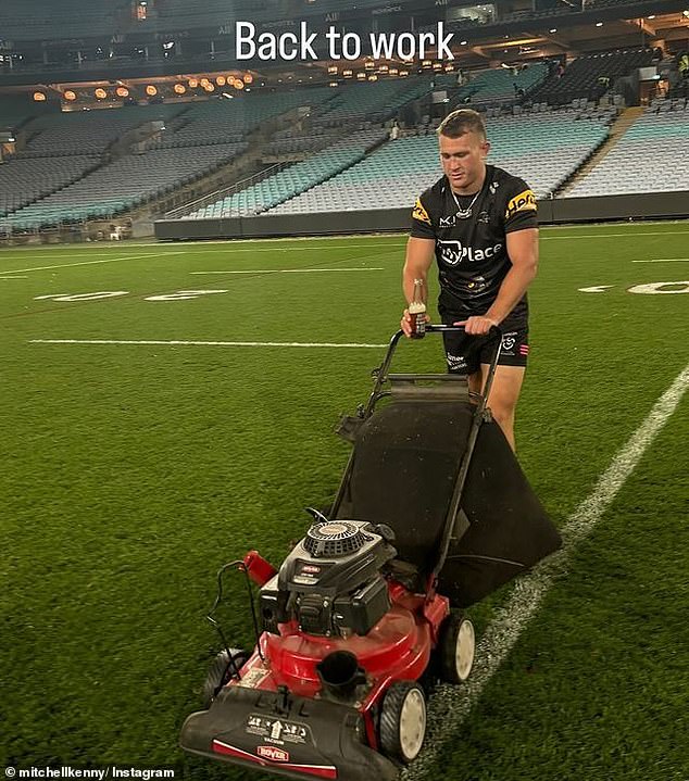 Former groundskeeper Mitch Kenny ran the mower around the stadium