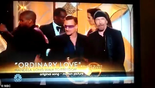 In the resurfaced clip, Combs was on stage to present the Best Original Song Award at the 2014 awards ceremony. The win went to Bono and his U2 bandmates for their song Ordinary Love, which they wrote for the epic film Mandela: Long Walk to Freedom from 2013.