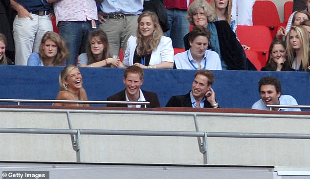 Lady Jane sits behind Harry and William at a benefit concert commemorating what would have been Diana's 46th birthday in 2007