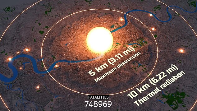 A propaganda outlet recently simulated a Russian nuclear attack on London that would kill 850,000 and injure two million