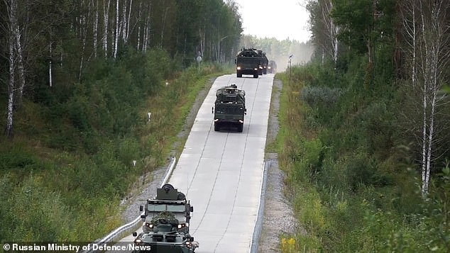 Giant mobile launchers were driven on remote routes in the Novosibirsk regions to practice finding positions for launching nuclear strikes