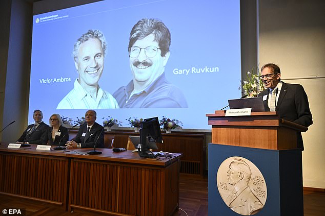 Thomas Perlmann, secretary of the Nobel Committee, announced this year's winner at the Karolinska Institute in Stockholm, Sweden