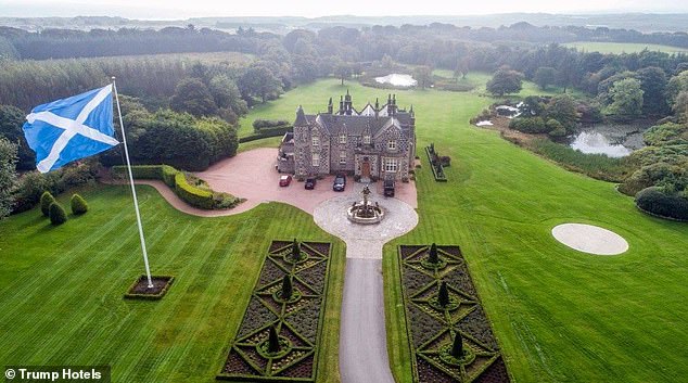 A view of Trump's luxury golf course and resort in Balmedie, Aberdeenshire