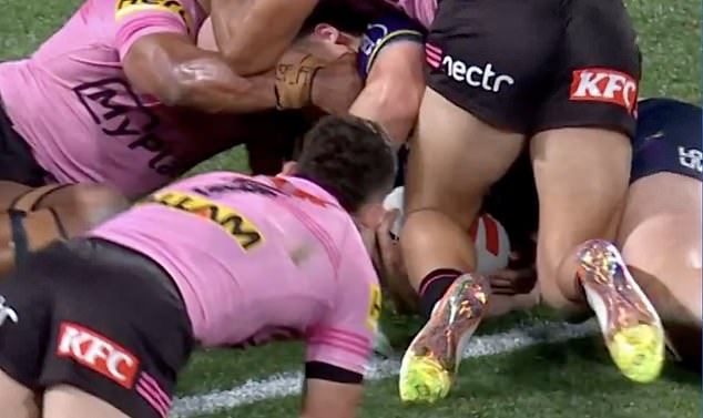 The NRL then released a vision showing the Panthers had held the ball up