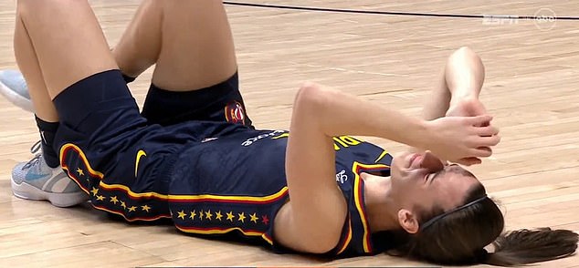 No foul was called on Carrington after Clark was caught in the eye. She left the court in pain, but afterwards said it was not intentional.